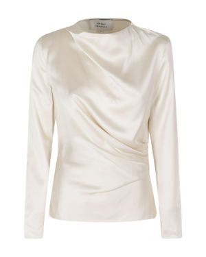 Loulou de Saison Ivory Draped Long-Sleeve Top - Natural