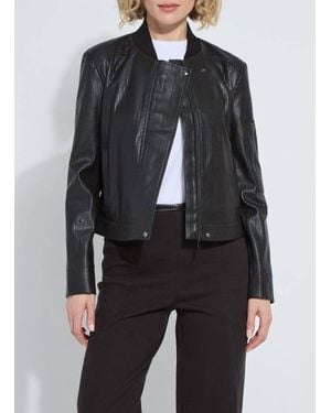 Lyssé Millicent Perforated Vegan Leather Jacket - Black