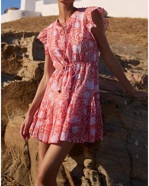 Oliphant Cinched Flirty Dress - Red