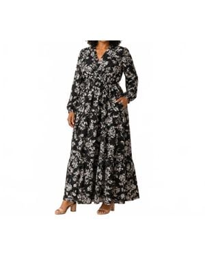 Gracia Floria Maxi Dress - Black