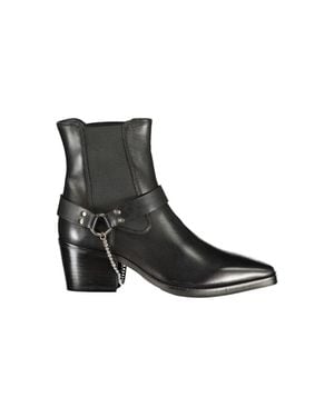 CafeNoir Leather Ankle Boot - Black