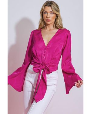 TRUEDAMES The Right Addition Woven Top - Pink