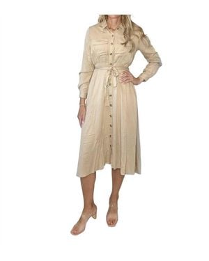 Davi & Dani Mrs. Robinson Midi Dress - Natural