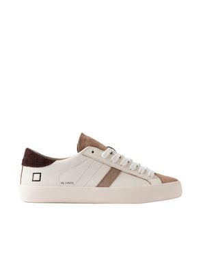 Date Low-Top Leather Sneakers With Suede Accents - White