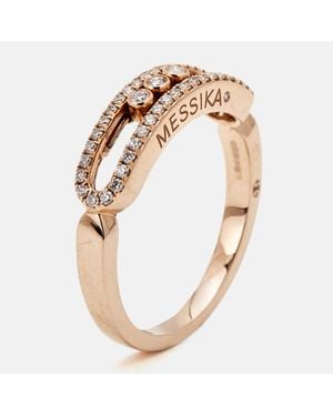 Messika Baby Move Pavé Diamonds 18K Rose Ring - Metallic