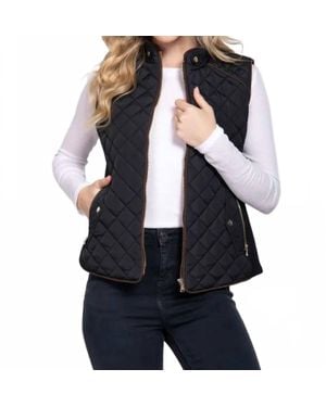 Active Basic Saddleback Quilted Vest - Blue