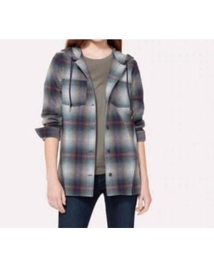 Pendleton Plaid Wool Hoodie - Gray