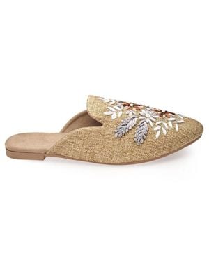 Fuchsia Shoes Blossom Bliss Jute Mules - Metallic