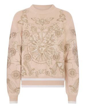 Philipp Plein Round Neck Pullover Tattoo - Natural