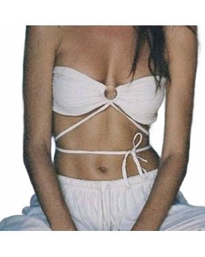 Savannah Morrow Summer Bandeau Crop Top - Natural