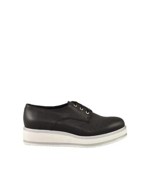 Twelve Style Division Leather Sneakers With Contrasting Sole - Black