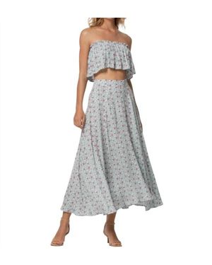 LUSANA Naomi Floral Skirt - Gray