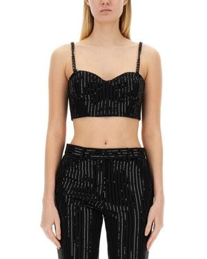 Michael Kors Crepe Bustier Top - Black