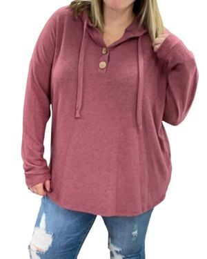Honeyme Relaxed Fit Hoodie - Red