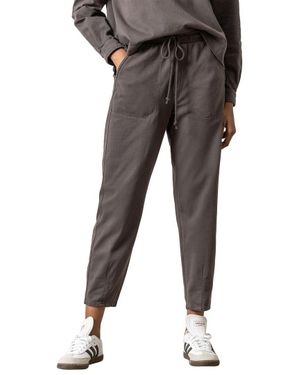 Lilla P Tie Waist Utility Pant - Gray