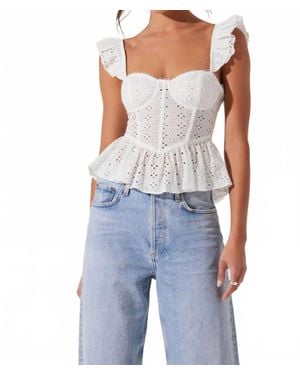 Astr Baylin Eyelet Top - Blue
