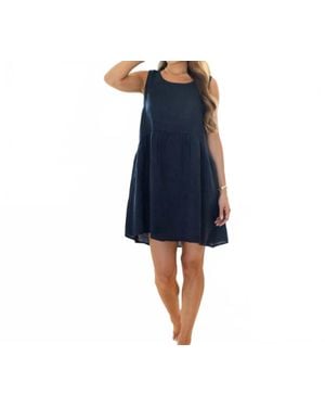 Splendid Iris Linen Babydoll Mini Dress - Blue