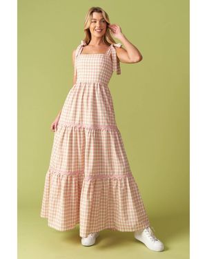 TRUEDAMES Imagine That Plaid Midi Dress - Green
