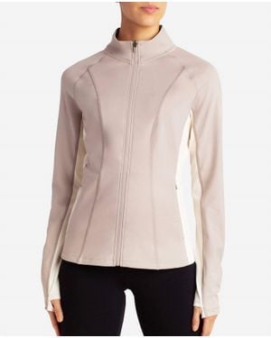 Danskin Full-Zip Colorblocked Yoga Jacket - Natural