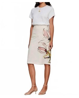 Sanctuary Spring Fleur Pencil Skirt - White