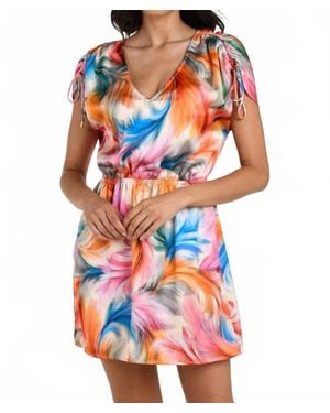 La Blanca Feathered Impressions V-Neck Dress