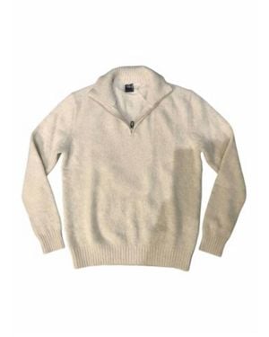 Fedeli Long Sleeve Zip Sweater - Natural