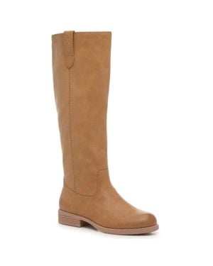 Crown Vintage Feya Tan Leather Knee High Riding Boots Hawk1039 - Brown