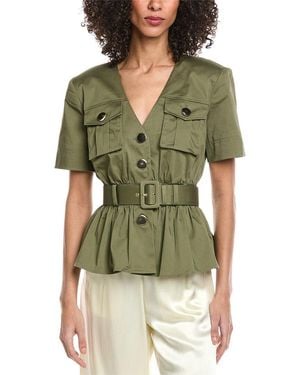 Toccin Ezra Safari Peplum Top - Green