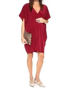 HATCH Slouch Maternity Dress - Red