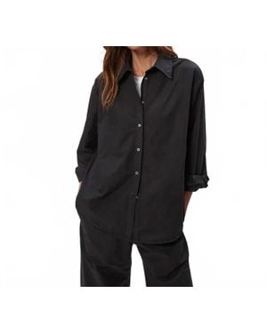 Michael Stars Carson Button Down Shirt - Black