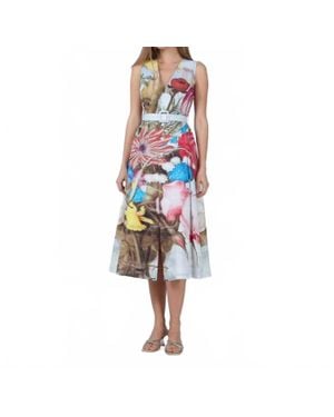 Aylaya Gracie V-Neck Midi Dress - Multicolor