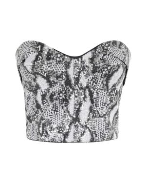 IRO Striking Sequin Bustier Top With Removable Straps - Gray
