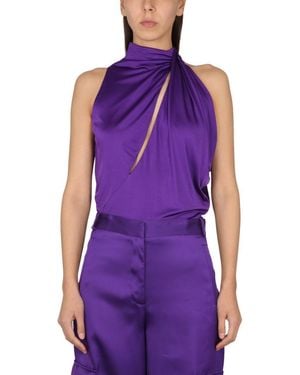 Versace Viscose Tops - Purple