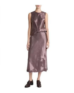 Vince Floral Embroidered Slip Skirt - Purple