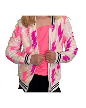 MIA Tween Girl's Sequin Lightning Bolt Jacket - Pink
