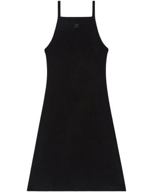 Courreges Spongy Heritage Mini Dress With Flared Silhouette - Black
