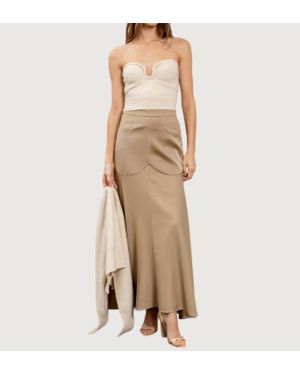 Moon River Wren Knitted Sweetheart Tube Top - Natural