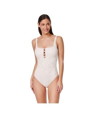 Gottex Jolene Textured Square Neck One Piece - White