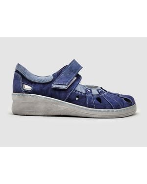 KCR Group Dr Wellness Leather Sandals - Blue