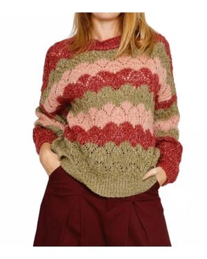 B.yu Striped Crewneck Sweater - Red