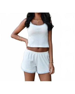 Theme Girls Lizzie Lace Heart Pointelle Tank Top - Blue