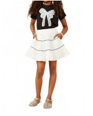 Hayden LA Girls Ribbon Trimmed Skirt - White