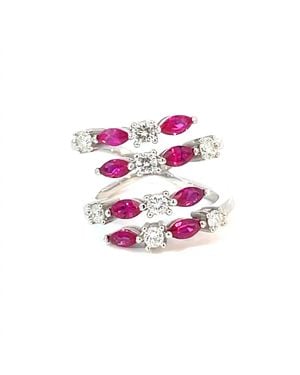normani Marquise Diamond Bypass Ring - Pink