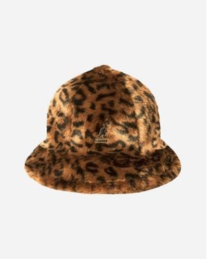 Kangol Faux Fur Casual Bucket Hat - Brown