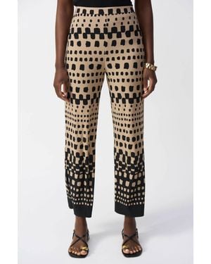 Joseph Ribkoff Geometric Pull On Wide Leg Pants - Black
