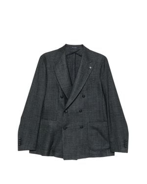 Tagliatore Double-Breasted Peak-Lapel Blazer - Black