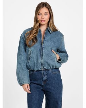 Guess Marissol Balloon Denim Jacket - Blue