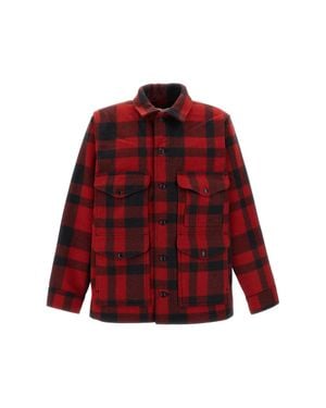 Filson Plaid Mackinaw Wool Cruiser Jacket - Red