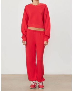 ÉTERNE Boyfriend Pocket Sweatpants - Red