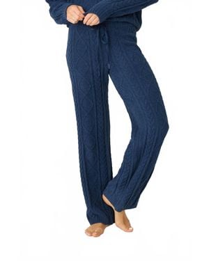 Pj Salvage Midnight Cozy Cable Pants - Blue